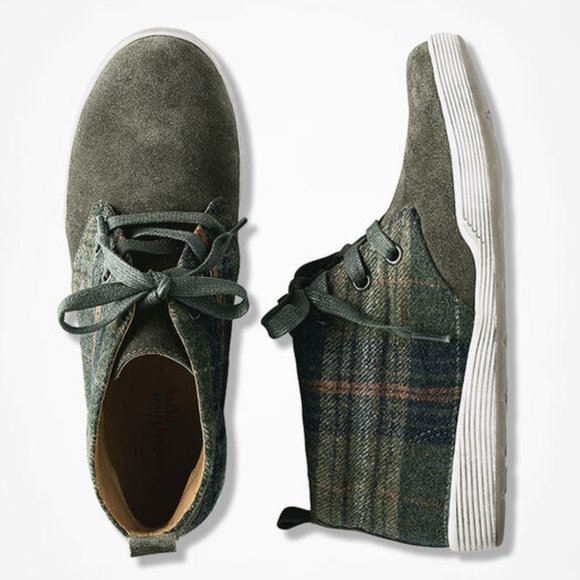 Comfortiva Green Plaid Ankle Boots - Picture 1 of 5